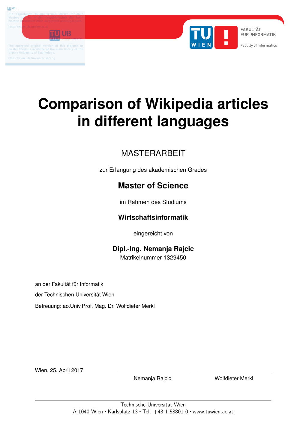 Comparison Of Wikipedia Articles In Different Languages - DocsLib