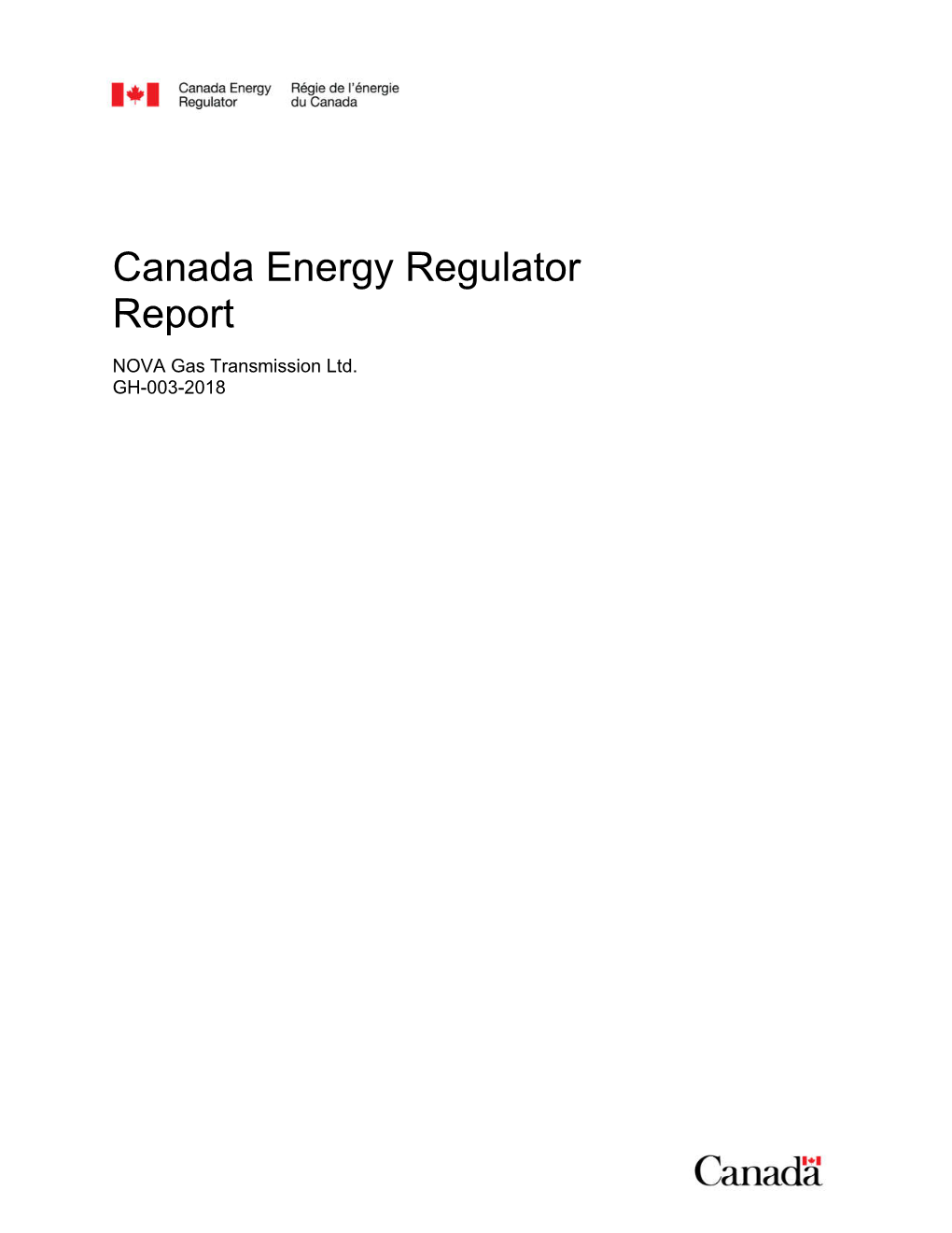 Canada Energy Regulator Report