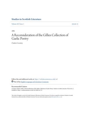 A Reconsideration of the Gillies Collection of Gaelic Poetry Charles Coventry