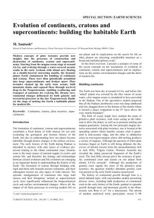 Evolution of Continents, Cratons and Supercontinents: Building the Habitable Earth