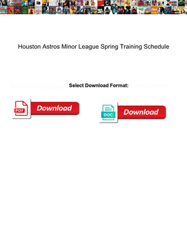 Houston Astros Minor League Spring Training Schedule Teresa