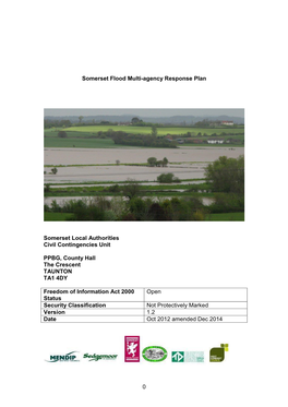 Somerset Flood Multi-Agency Response Plan
