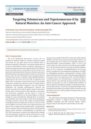 Targeting Telomerase and Topoisomerase-II by Natural Moieties: an Anti-Cancer Approach