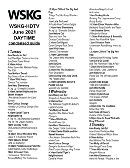 Wskg Hdtv Daytime Condensed Guide