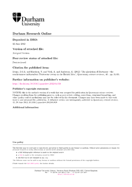 The Glaciation of Dartmoor : the Southernmost Independent Pleistocene Icecap in the British Isles.', Quaternary Science Reviews., 45