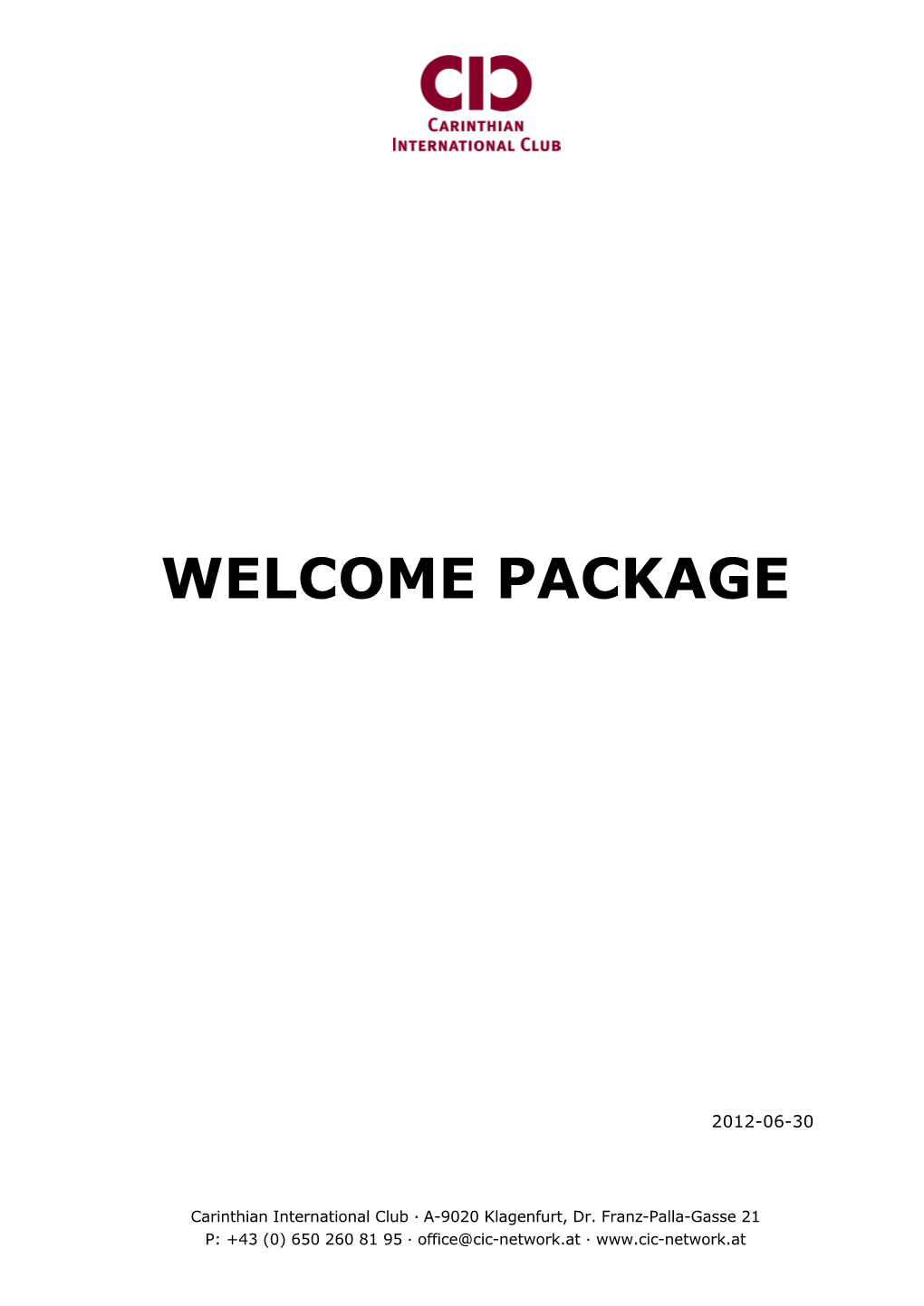 Welcome Package