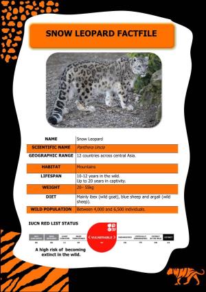 Snow Leopard Factfile