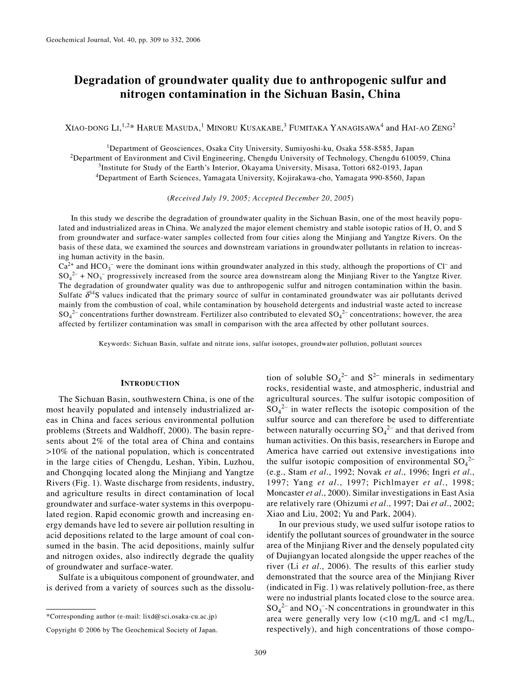 Degradation of Groundwater Quality Due to Anthropogenic Sulfur and Nitrogen Contamination in the Sichuan Basin, China