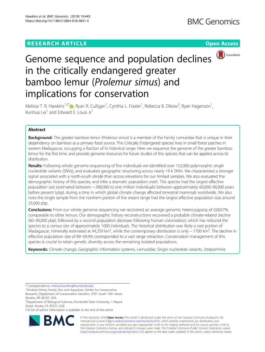 (Prolemur Simus) and Implications for Conservation Melissa T