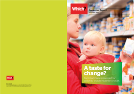 A Taste for Change? Food Companies Assessed for Action to Enable Healthier Choices