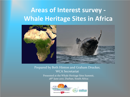 A Survey Global Whale Heritage Sites and Cetacean Areas of Interest In