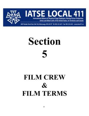 Film Crew & Film Terms