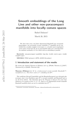 Smooth Embeddings of the Long Line and Other Non-Paracompact Manifolds Into Locally Convex Spaces