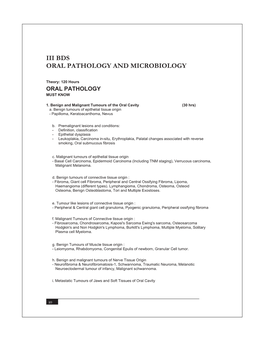 Iii Bds Oral Pathology and Microbiology