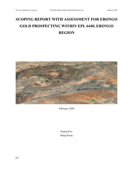 Scoping Report with Assessment for Erongo Gold Prospecting Within Epl 6440, Erongo Region