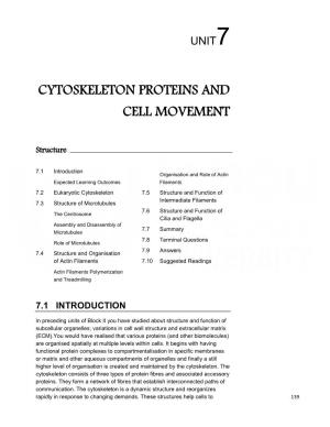 Cytoskeleton Proteins and Cell Movement