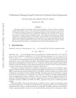 A Minimum Message Length Criterion for Robust Linear Regression