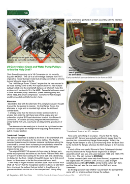 Crank and Water Pump Pulleys