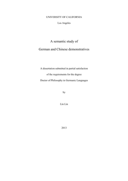 A Semantic Study of German and Chinese Demonstratives