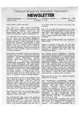 NEWSLETTER 110 S ..Ton Buildi!'Lfl • L ..Inqton, KY 40506 Volume Xxxn November 10, 1992 Number 2