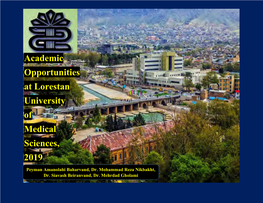 Academic Opportunities at Lorestan University of Medical Sciences, 2019