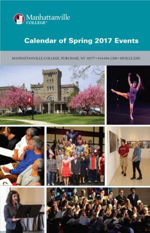 Calendar of Spring 2017 Events