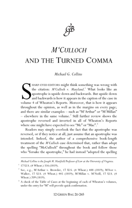 M'culloch and the Turned Comma
