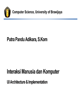 UI Architecture & Implementation
