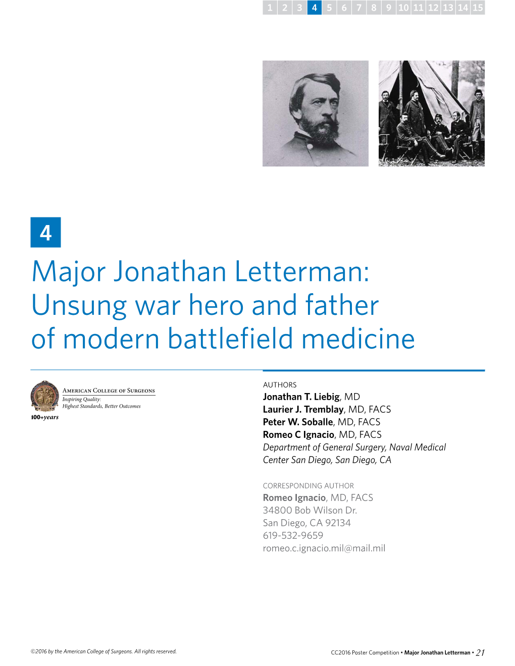 Major Jonathan Letterman: Unsung War Hero and Father of Modern Battlefield Medicine