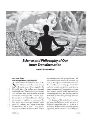 Science and Philosophy of Our Inner Transformation Gopal Chandra Bhar