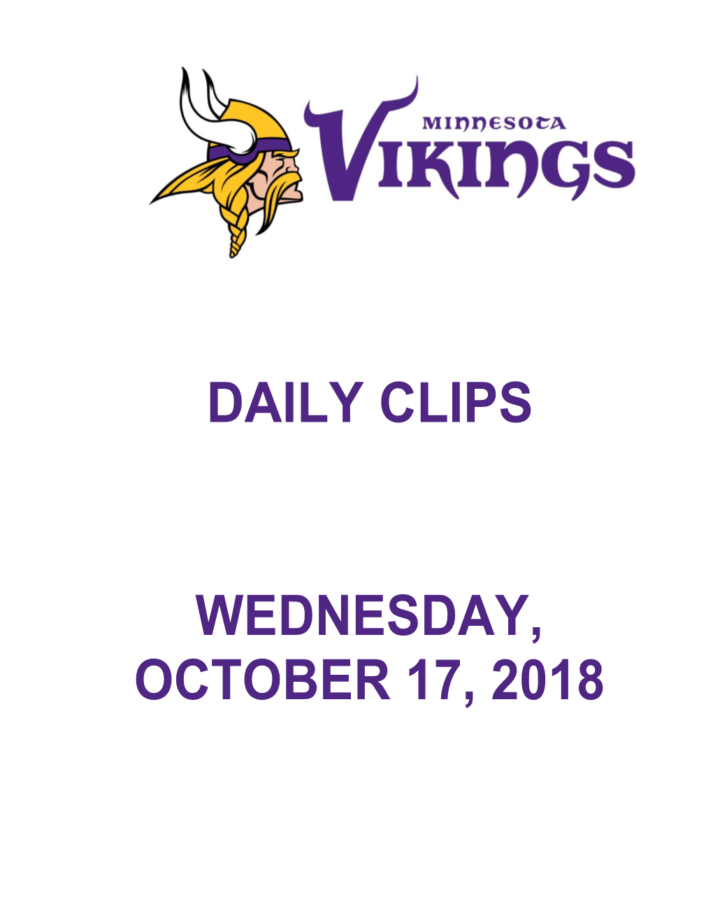 Daily Clips Wednesday, October 17, 2018