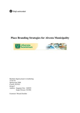 Place Branding Strategies for Alvesta Municipality