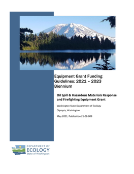 Equipment Grant Funding Guidelines: 2021 – 2023 Biennium