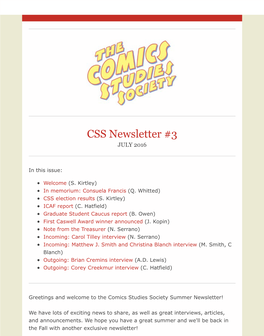 CSS Newsletter #3 JULY 2016