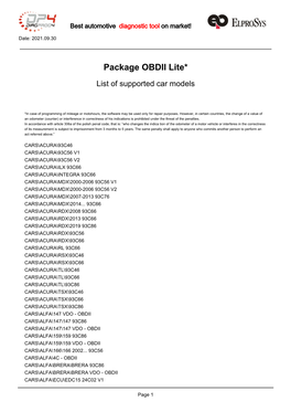 Package OBDII Lite*