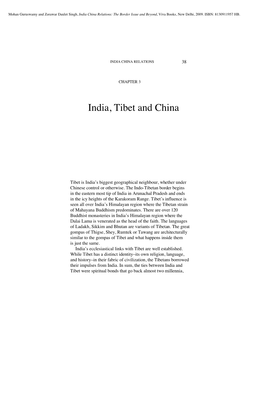 Guruswamy&Singh India China Relations – Chapter 3