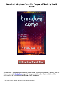 Download Kingdom Come Vin Cooper Pdf Ebook by David Rollins