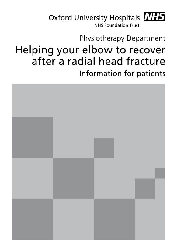 Helping Your Elbow to Recover After a Radial Head Fracture