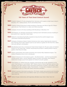 130 Years of That Great Gretsch Sound!