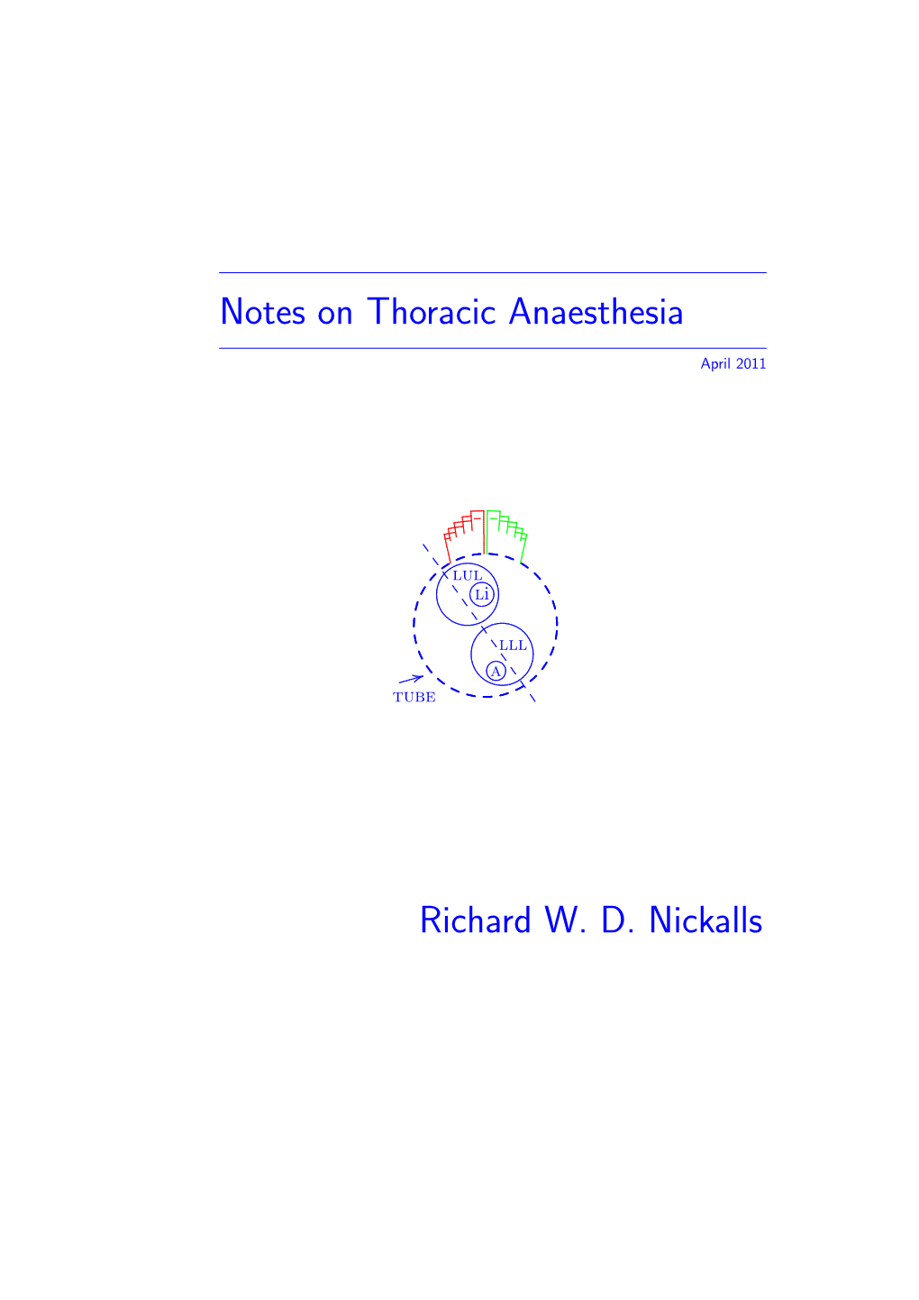 Notes on Thoracic Anaesthesia