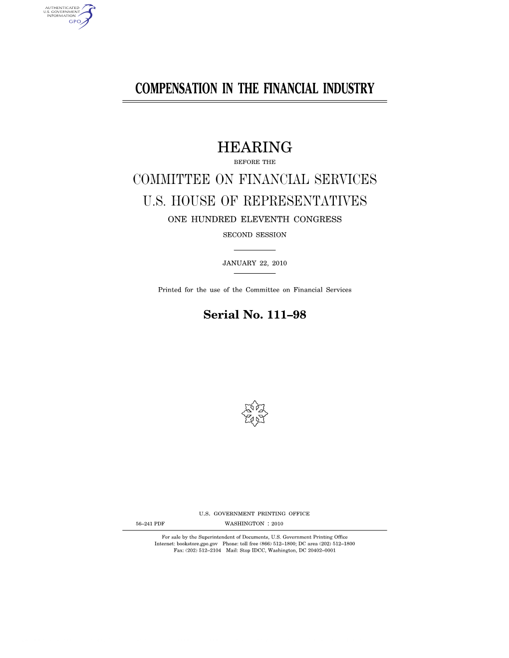 Compensation in the Financial Industry