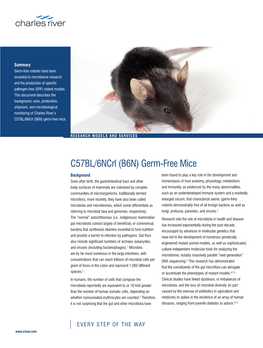 C57BL/6Ncrl (B6N) Germ-Free Mice
