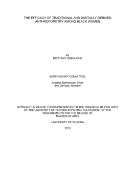 The Efficacy of Traditional and Digitally-Derived Anthropometry Among Black Women