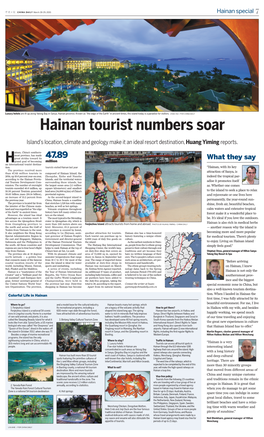 Hainan Tourist Numbers Soar