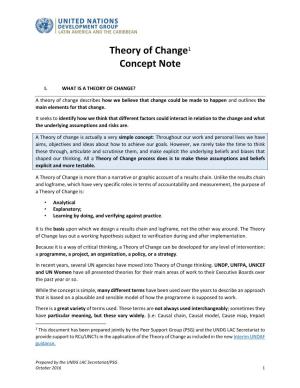Theory of Change1 Concept Note