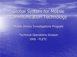 Global System for Mobile Communication Technology