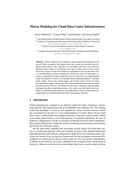 Threat Modeling for Cloud Data Center Infrastructures