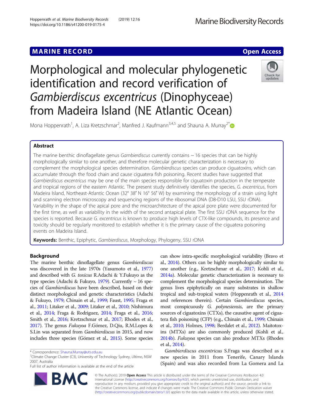 Morphological and Molecular Phylogenetic Identification And