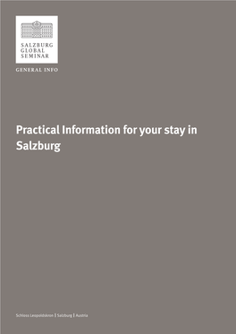 Practical Information for Your Stay in Salzburg