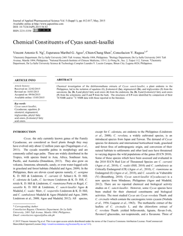 Chemical Constituents of Cycas Sancti-Lasallei